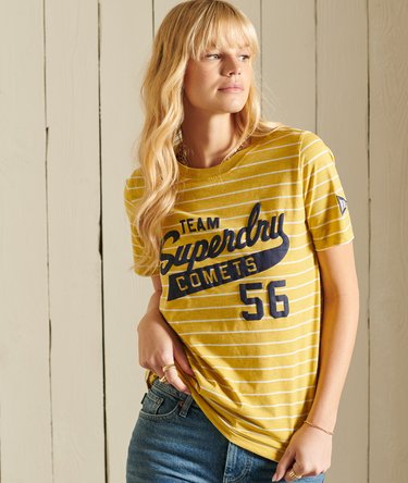 T-shirt rayé Script Style College Image 1