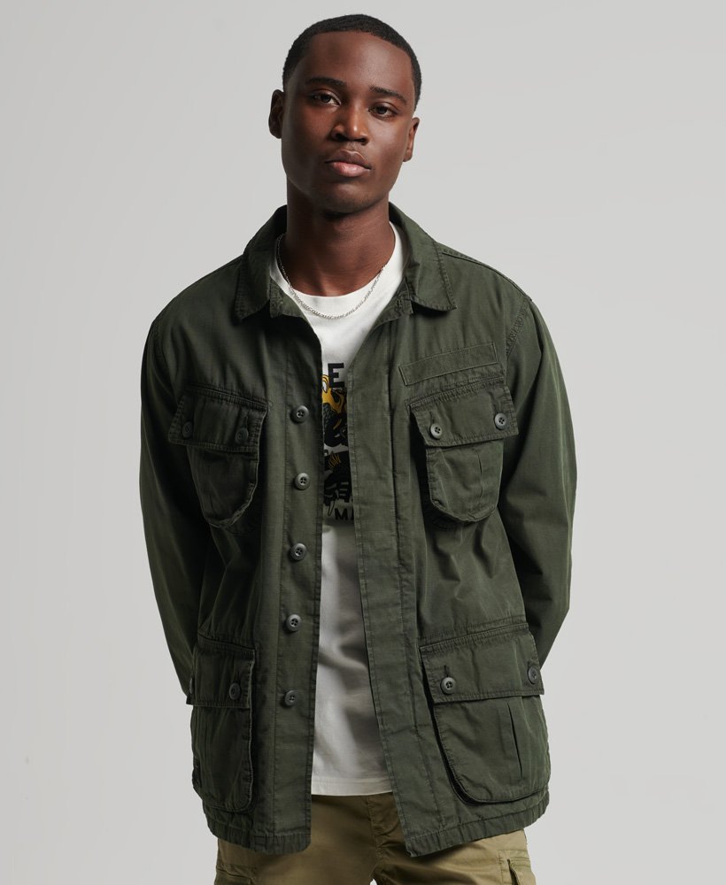 mens Tropical Combat Jacket in Surplus Goods Olive | Superdry US