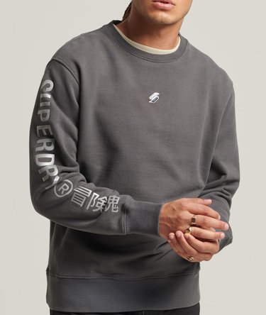Locker geschnittenes Sweatshirt mit Rundhalsausschnitt und Code-Logo Image 2