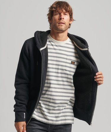 Hoodie met rits en borgvoering Image 1