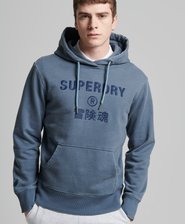 Code Logo Garment Dye Loose Hoodie