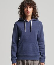 Sudadera jaspeada con capucha y logotipo Vintage Corporate