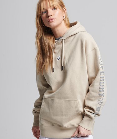 Code Logo Linear Oversized Hoodie Image 1