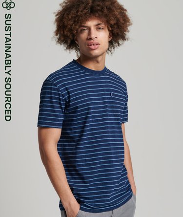 Camiseta índigo Vintage Strip Image 1
