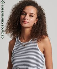 Organic Cotton Vintage Logo Stripe Vest
