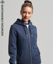 Organic Cotton Vintage Logo Zip Hoodie