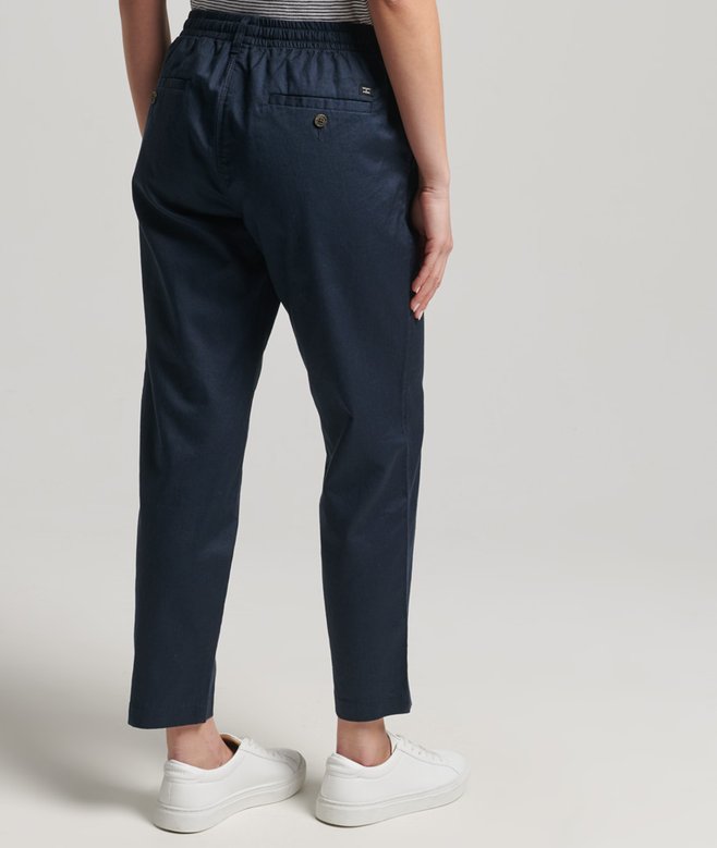 womens Studios Linen Joggers in Eclipse Navy Superdry UK