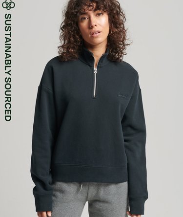 Sweat en coton bio Vintage Logo Henley Image 1