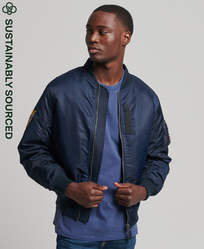 mens MA1 Bomber Jacket in Nordic Chrome Navy | Superdry CA-EN