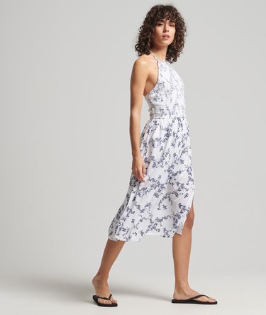 Vintage Smocked Halter Neck Dress Image 1
