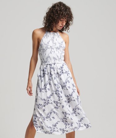 Vintage Smocked Halter Neck Dress Image 2