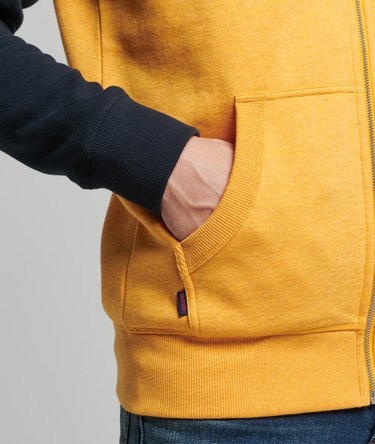 Sudadera de béisbol de algodón orgánico con capucha, cremallera y logotipo Vintage Logo Image 5