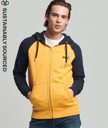Sudadera de béisbol de algodón orgánico con capucha, cremallera y logotipo Vintage Logo Image 1