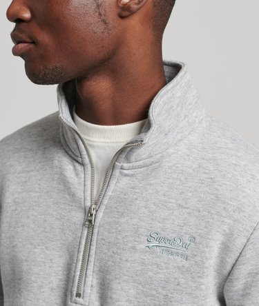 Organic Cotton Vintage Logo Zip Henley Sweatshirt Image 2
