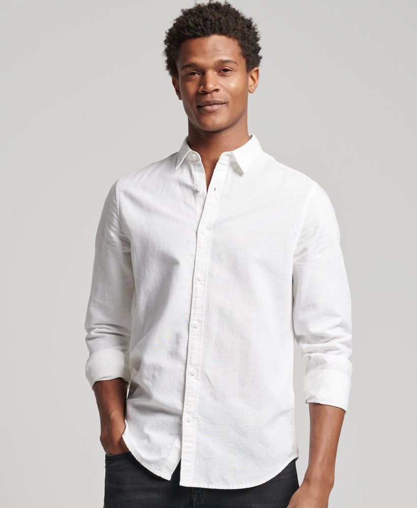 トップス C096  ORIAN Vintage linen shirt mens Vintage Linen Shirt in NATURAL | Superdry US