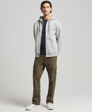 Organic Cotton Vintage Logo Embroidered Zip Hoodie