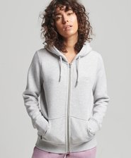 Felpa in cotone biologico cappuccio, zip e ricamo Vintage Logo