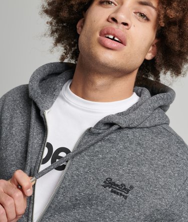 Vintage Logo hoodie van biologisch katoen met borduursel en rits Image 3