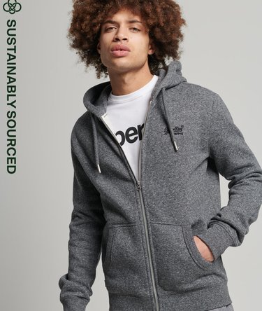 Vintage Logo hoodie van biologisch katoen met borduursel en rits Image 1