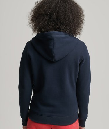 Organic Cotton Vintage Logo Embroidered Zip Hoodie Image 3