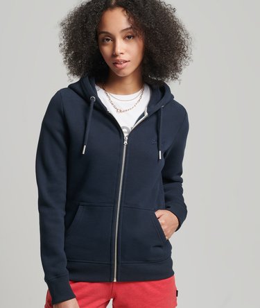 Organic Cotton Vintage Logo Embroidered Zip Hoodie Image 2