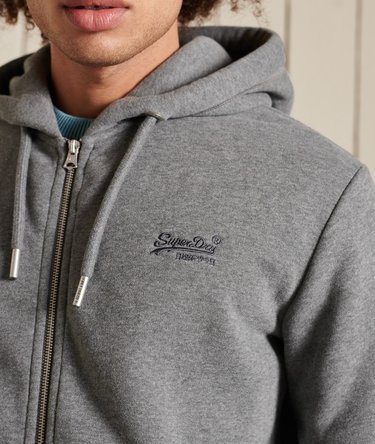 Sweat à capuche zippé brodé avec logo Vintage Image 5