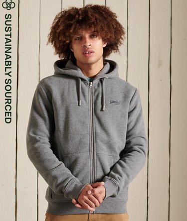 Sweat à capuche zippé brodé avec logo Vintage Image 1