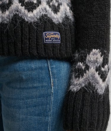 Dzianinowy sweter Vintage o luźnym kroju w norweski wzór Image 5