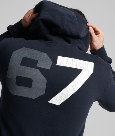 Script Style College Zip Hoodie Image 4