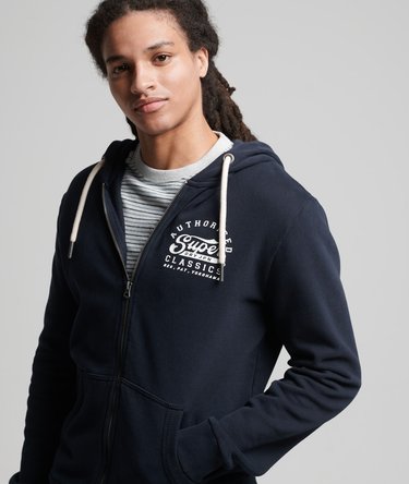 Script Style College Zip Hoodie Image 1