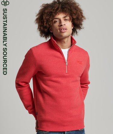 Bluza na zamek z dekoltem henley Vintage Logo z bawełny eko Image 1