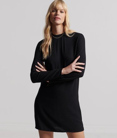 Long Sleeve Woven Mini Dress Image 1