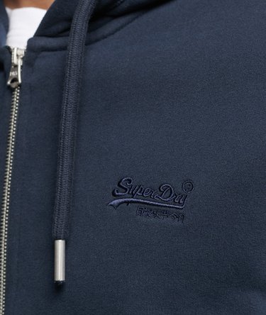 Organic Cotton Vintage Logo Embroidered Zip Hoodie Image 5