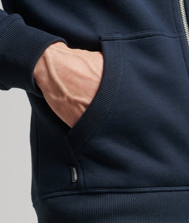 Organic Cotton Vintage Logo Embroidered Zip Hoodie Image 6