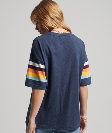 Organic Cotton Vintage Cali Stripe Boxy T-Shirt Image 3