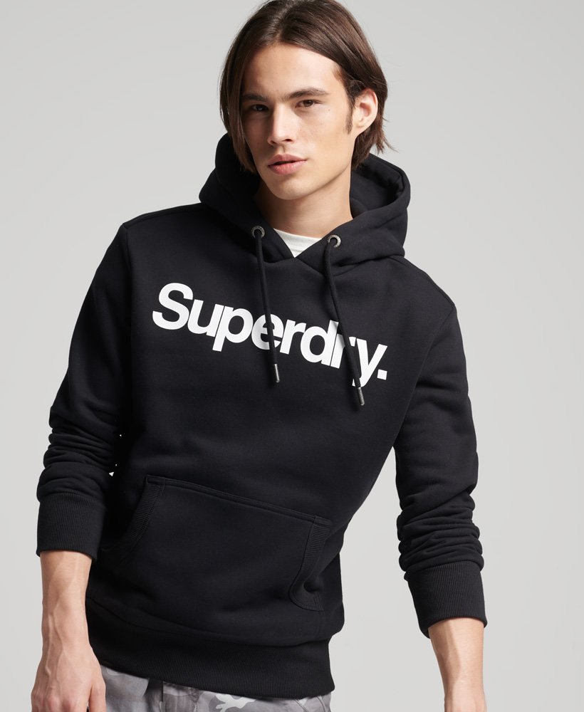 mens Core Logo Hoodie in Black | Superdry UK