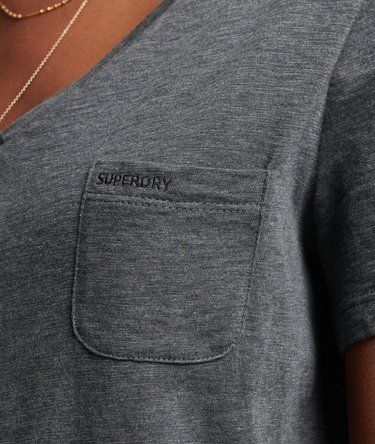Organic Cotton Pocket V-Neck T-Shirt Image 3