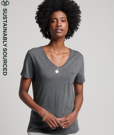 Organic Cotton Pocket V-Neck T-Shirt Image 1