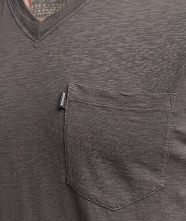 Organic Cotton V Neck Slub Pocket T-Shirt Image 3