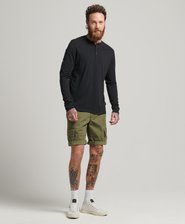 Camiseta flameada de algod&oacute;n org&aacute;nico y manga larga con cuello panadero Studios