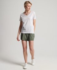 T-Shirt aus Bio-Baumwolle mit V-Ausschnitt und Tasche