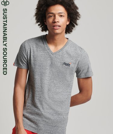 Orange Label Vintage Embroidery V-Neck T-Shirt Image 2