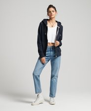 Vintage Logo Embroidered Zip Hoodie