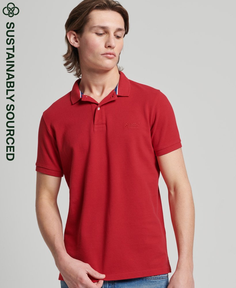 superdry red polo shirt