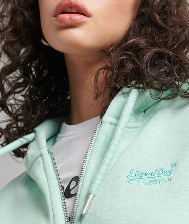 Organic Cotton Vintage Logo Zip Hoodie Image 4
