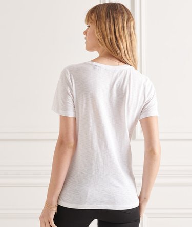 Organic Cotton Scripted V-Neck T-Shirt Image 5