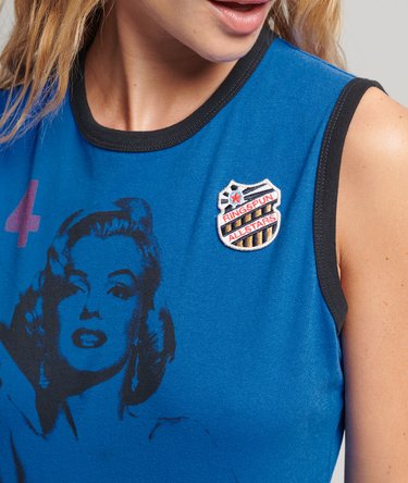 Camiseta sin mangas, felpa rizada, ribetes, Vintage Allstars MM Image 4