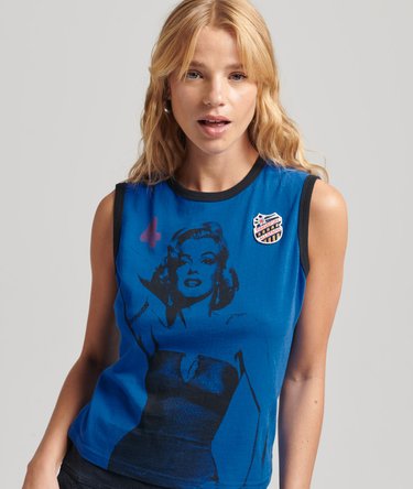 Camiseta sin mangas, felpa rizada, ribetes, Vintage Allstars MM Image 2