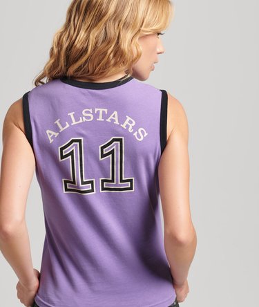 Camiseta sin mangas, felpa rizada, ribetes, Vintage Allstars JH Image 3