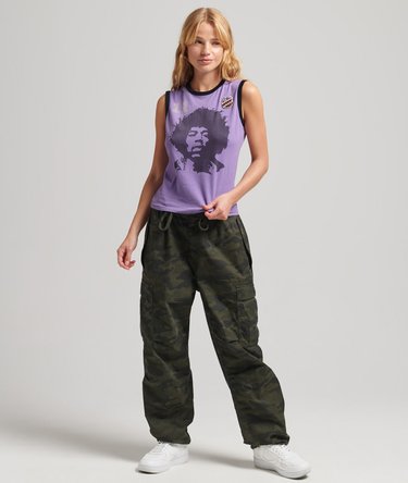 Camiseta sin mangas, felpa rizada, ribetes, Vintage Allstars JH Image 2
